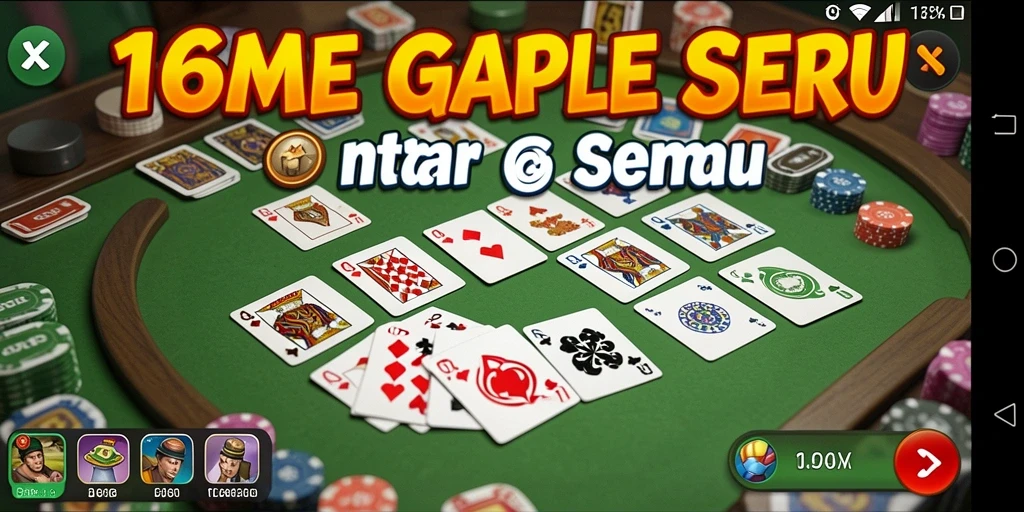 Screenshot gameplay Gaple dari 116X yang menampilkan keseruan dan interaksi antar pemain.