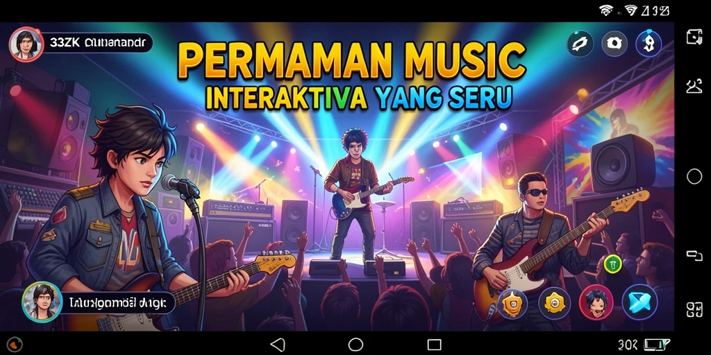 Screenshot gameplay 33ZK dengan pemain enjoying music.