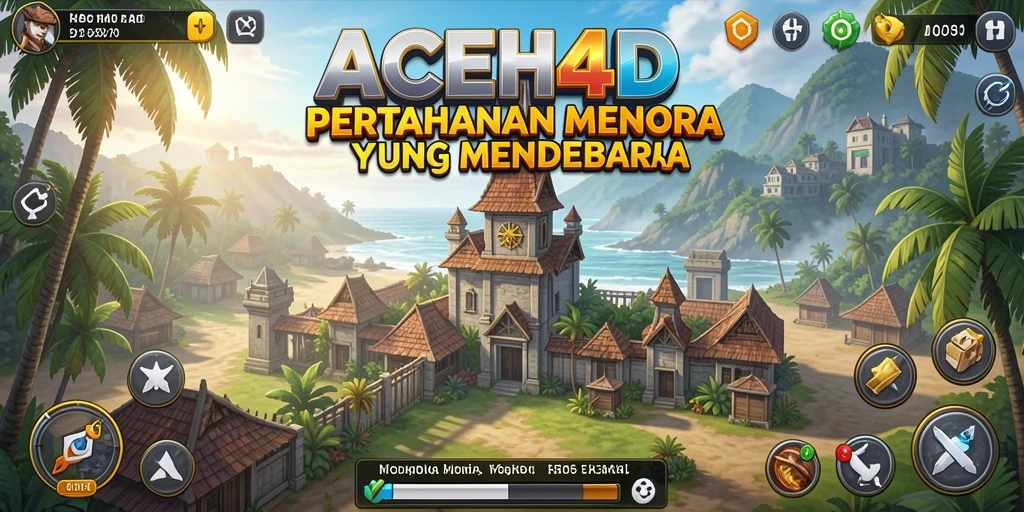 Tampilan aksi seru dalam gameplay Tower Defense ACEH4D.