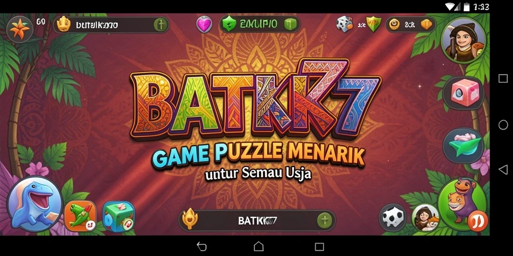 Tampilan gameplay BATIK77 yang penuh warna dan teka-teki menarik.