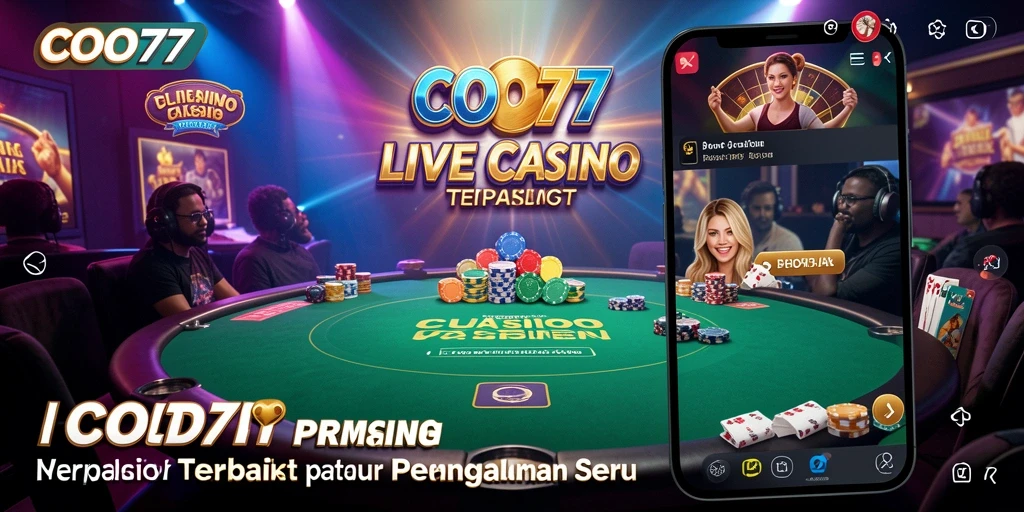 Tangkapan layar gameplay Live Casino di COO77 yang menampilkan dealer dan meja permainan.