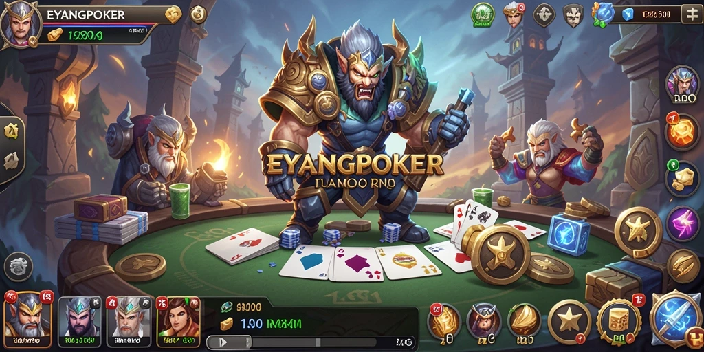 Screenshot gameplay <strong>EYANGPOKER</strong> menampilkan aksi seru dalam pertarungan MMORPG.
