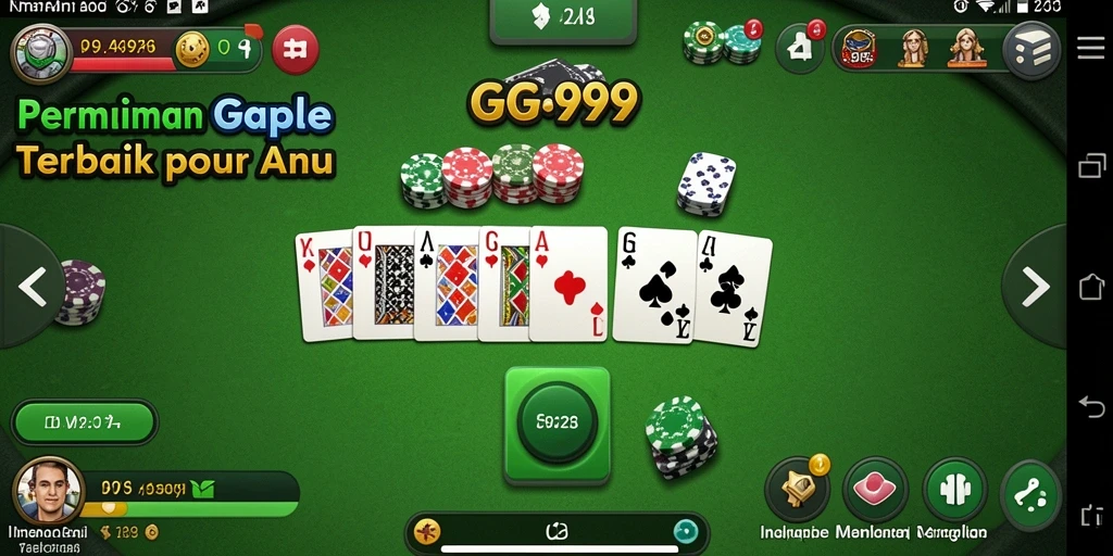 Screenshot dari gameplay GG999 yang menampilkan suasana bermain Gaple.