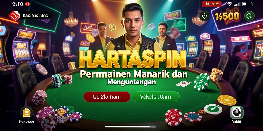 Screenshot utama HARTASPIN menampilkan gameplay Kasino yang seru.