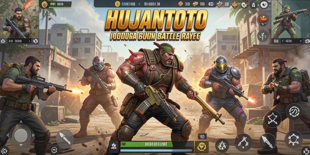 Gameplay mendebarkan saat bertarung di arena HUJANTOTO.