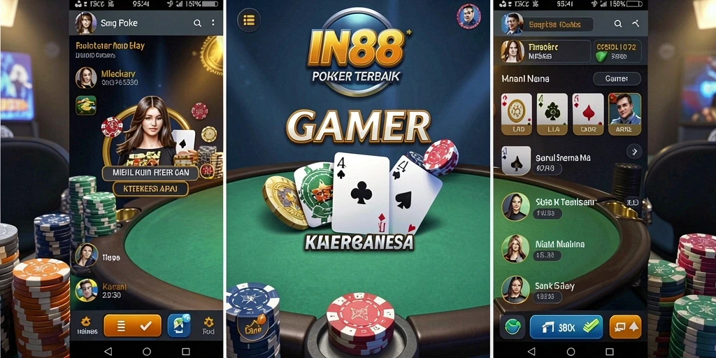 Tampilan gameplay menarik dari IN88 dengan fitur poker nyata.