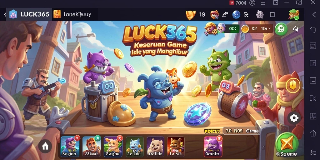 Tampilan gameplay Idle yang menawan dan penuh warna.