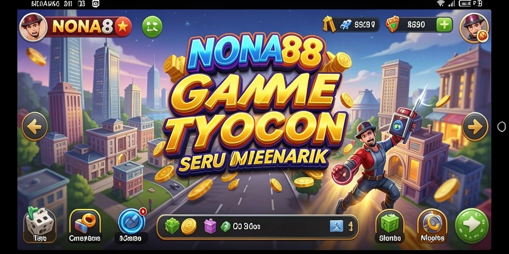 Screenshot gameplay NONA88 yang menunjukkan keseruan mengelola bisnis.