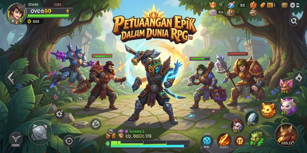 Screenshot menampilkan aksi seru dalam gameplay RPG OVO99.