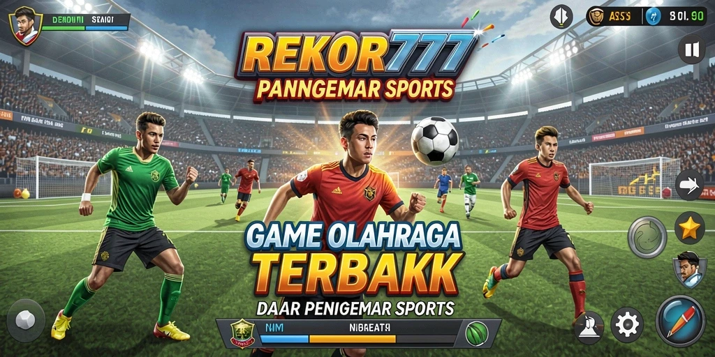 Tampilan gameplay REKOR777 yang penuh aksi di arena olahraga.