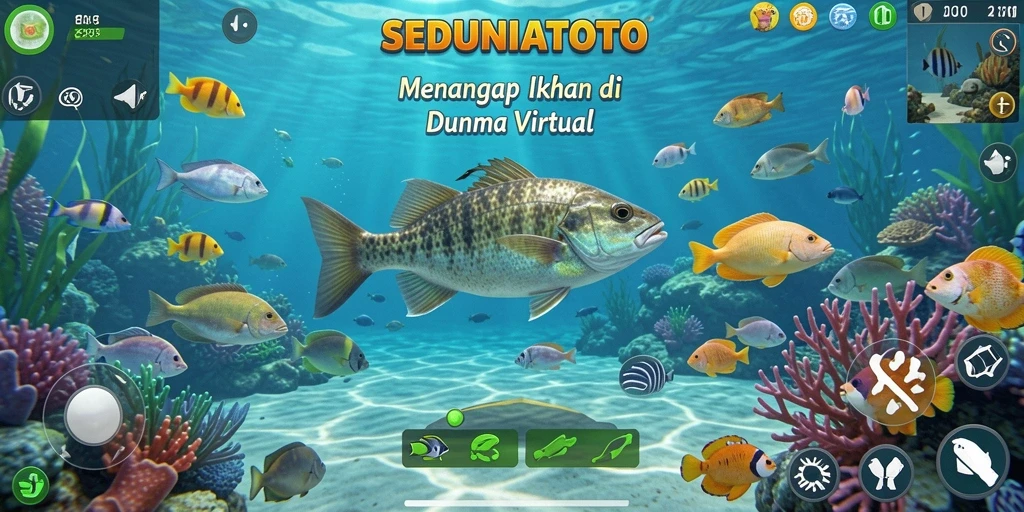 Tangkapan layar menunjukkan pengalaman memancing yang seru di SEDUNIATOTO.