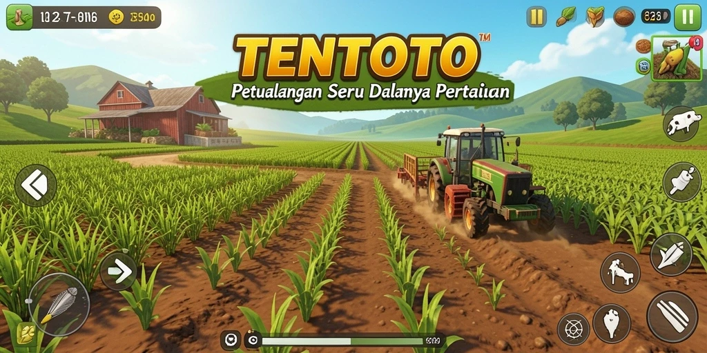 Tampilan menarik dengan aktivitas bertani dalam TENTOTO.