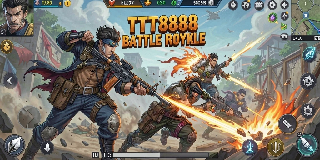 Gameplay seru dalam pertarungan Battle Royale yang intens.