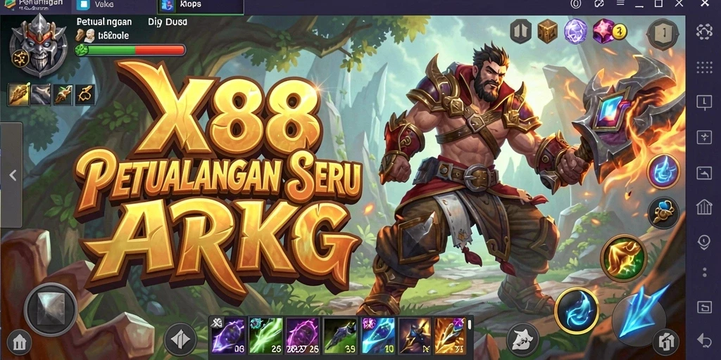 Tampilan menarik dari gameplay intens X88 di dunia ARPG.