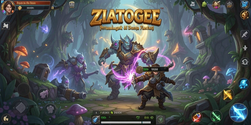 Tampilan utama game ZIATOGEL dengan grafis RPG yang menawan.