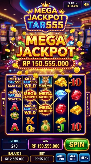 Tampilan halaman utama tar555 yang menarik dan mudah dinavigasi.